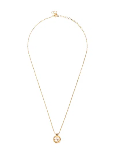 Pre-owned Dior 1990-2015 Cd Logo-pendant Necklace In Gold