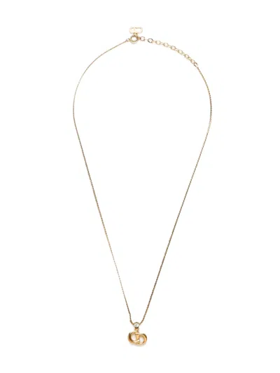 Pre-owned Dior 1990-2015 Cd Logo Pendant Necklace In Gold