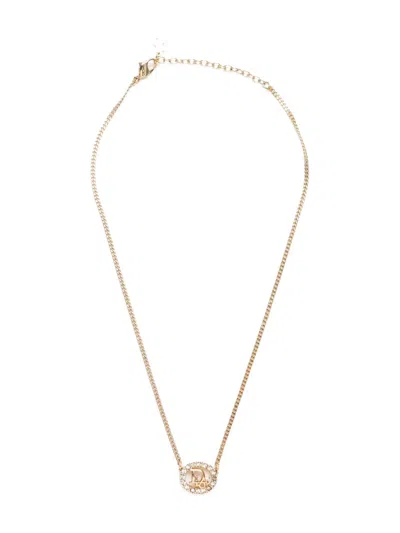 Pre-owned Dior 1990-2015 Logo-pendant Necklace In Gold