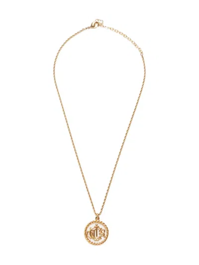Pre-owned Dior 1990-2015 Logo-plaque Necklace In Gold