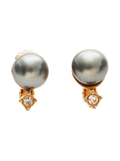 Pre-owned Dior 1990-2015 Pearl Earrings In Gold