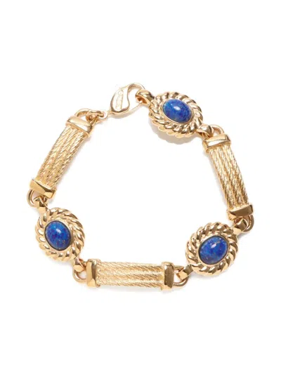 Pre-owned Dior 1990-2015 Rhinestone-embellished Bracelet In Gold
