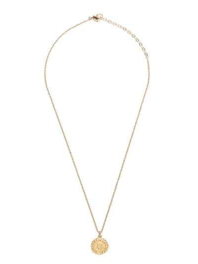 Pre-owned Dior 1990's Logo-pendant Necklace In Gold