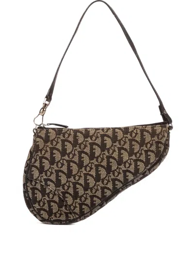 Pre-owned Dior 1990 Trotter Saddle Handbag In Black