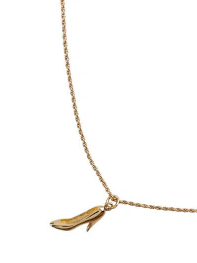 Pre-owned Dior 1990-2000 Gold Plated Pump Heel Pendant Necklace Costume Necklace