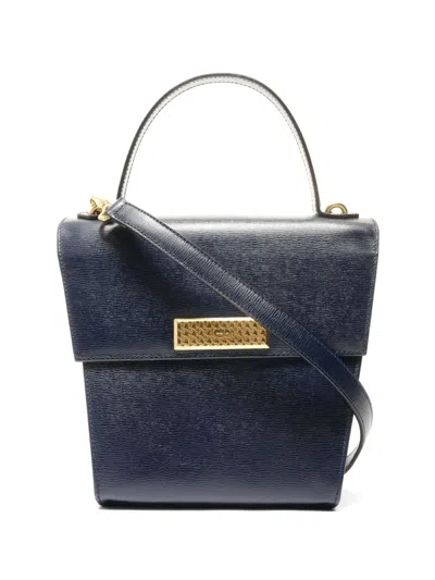 Pre-owned Dior 1990-2000s Logo Plate Tote Bag In Blue