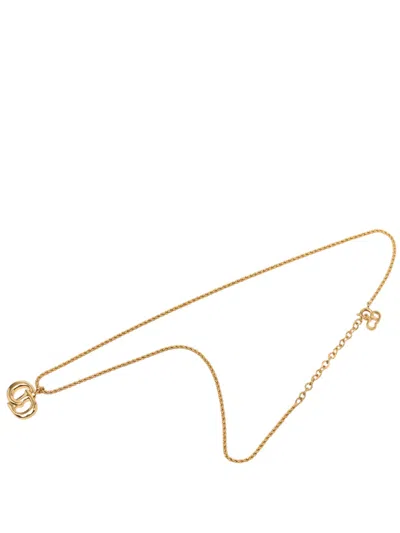 Pre-owned Dior 1990-2010 Gold Plated Cd Logo Pendant Necklace Costume Necklace