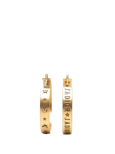 Pre-owned Dior 1990-2010 Gold Plated J A Star Hoop Earrings Costume Earrings