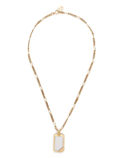 Pre-owned Dior 1990s-2000s Logo Plaque Necklace In Gold
