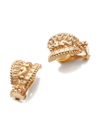 Pre-owned Dior 1990s Arabesque-motif Clip-on Earrings