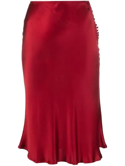 Pre-owned Dior 1990s  Bias Cut Skirt In Red