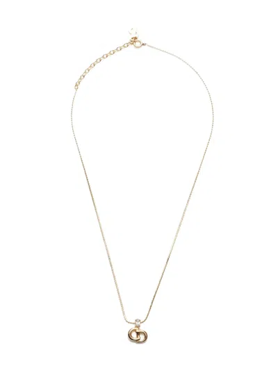 Pre-owned Dior 1990s Cd-pendant Necklace In 金色