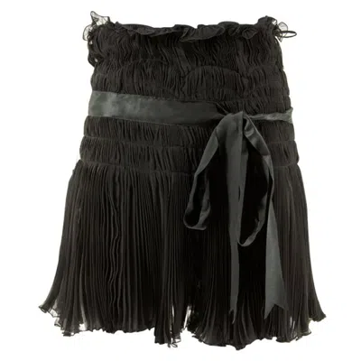 Pre-owned Dior 1990s Christian  Chiffon Skirt In Black