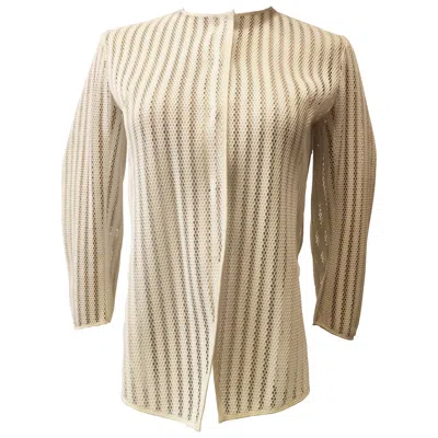 Pre-owned Dior 1990s Christian  Women's White Italian Jacket Size Small