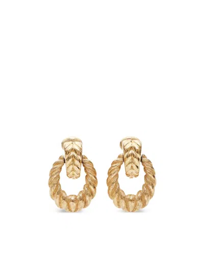 Pre-owned Dior 1990s Drop Clip-on Earrings In 金色