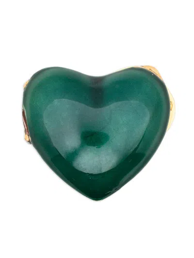 Pre-owned Dior 1990s Heart-shaped Box In Gold