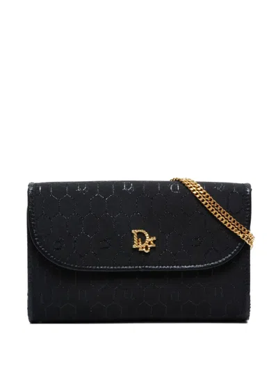 Pre-owned Dior 1990s Honey Comb Shoulder Bag In Black