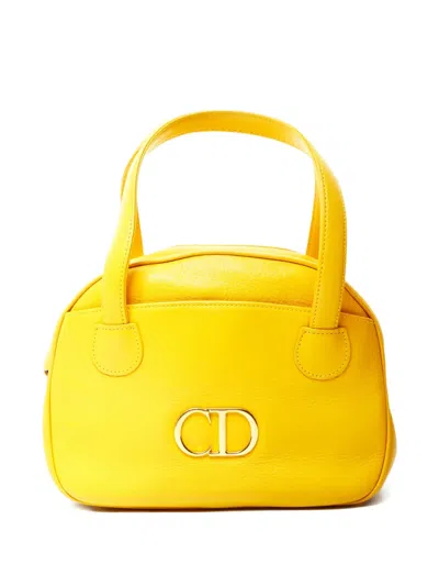 Pre-owned Dior 1990s Logo Bowling Bag In Yellow