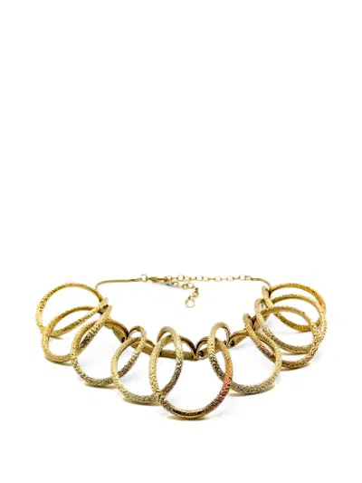 Pre-owned Dior 1990s Loop Collar Necklace In Gold