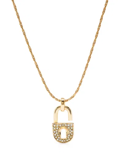 Pre-owned Dior 1990s  Padlock Pendant Necklace In Gold
