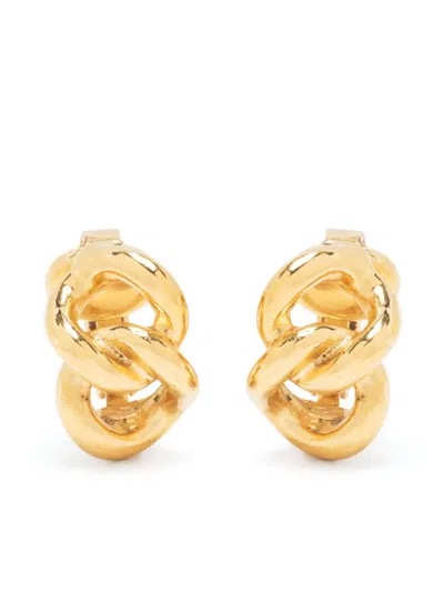 Pre-owned Dior 1990s  Chain-motif Clip-on Earrings In Gold