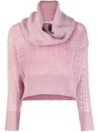 Pre-owned Dior 1990s  Roll Neck Knitted Top In Purple