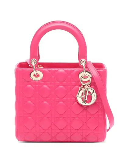 Pre-owned Dior 1993 Canage Leather Handbag In Pink