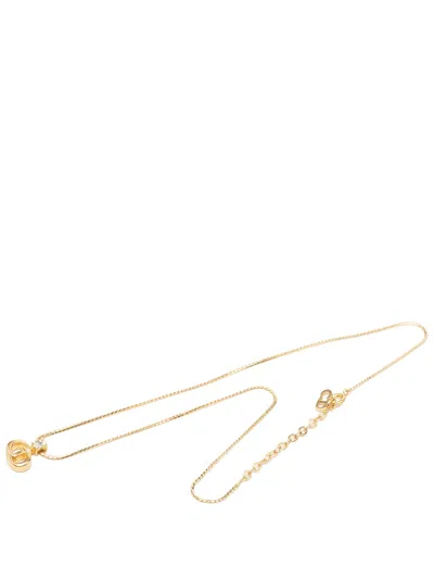 Pre-owned Dior 1995-2005 Gold Plated Strass Cd Logo Pendant Necklace Costume Necklace