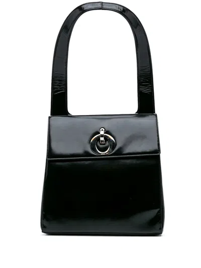 Pre-owned Dior 1997 Patent Shoulder Bag In Black