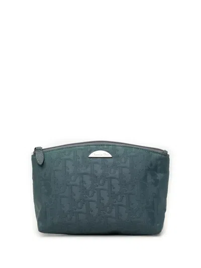 Pre-owned Dior 1998 Issimo Trotter Canvas Pouch In Blue