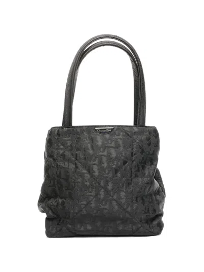 Pre-owned Dior 1998 Trotter Quilted Shoulder Bag In Black