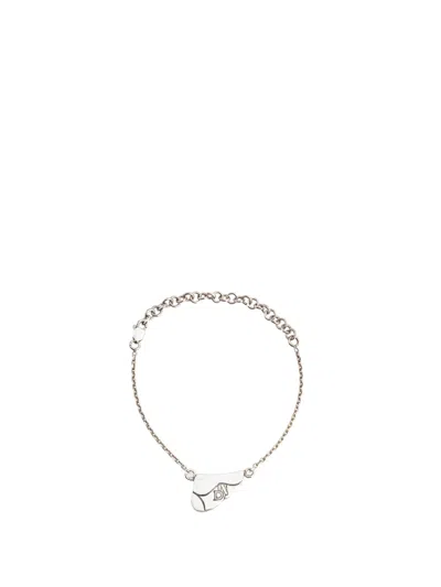 Pre-owned Dior 1999-2010 Sterling Silver Saddle Charm Bracelet