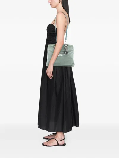 Pre-owned Dior 1999 Large Denim Cannage Acrylic Handles Lady  Satchel In Blue