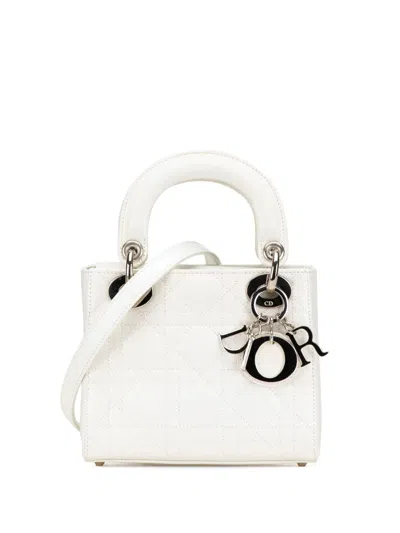 Pre-owned Dior 1999 Mini Lambskin Cannage Lady  Satchel