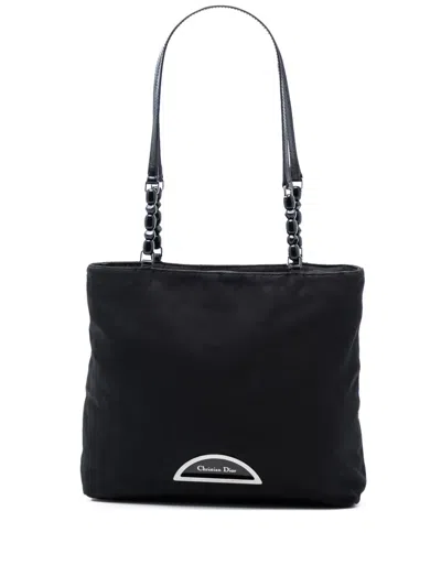 Pre-owned Dior 1999 Nylon Malice Tote Bag In Black