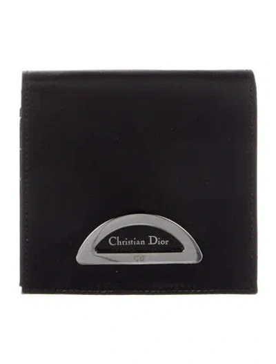 Pre-owned Dior 1999 Signature Logo Bifold Wallet In Black