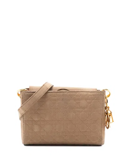 Pre-owned Dior 1999 Suede Cannage Lady  Crossbody Bag In Brown