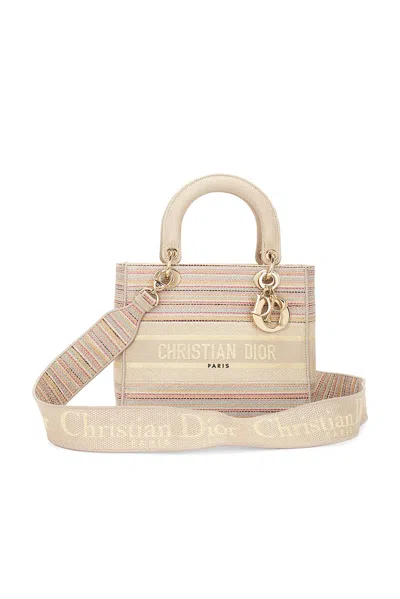 Pre-owned Dior 2 Way Canvas Handbag In Beige