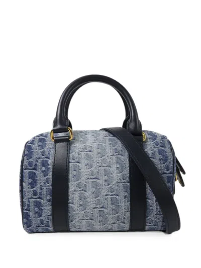 Pre-owned Dior 20 Groove  Oblique Tote Bag In Blue