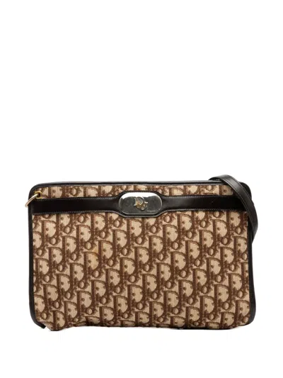 Pre-owned Dior 2000-2010 Oblique Canvas Shoulder Bag In Brown