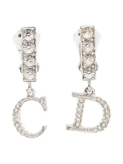 Pre-owned Dior 2000-2010s Rhinestone Clip-on Earrings