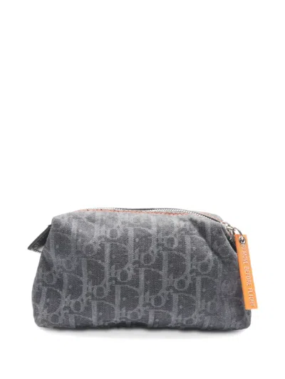 Pre-owned Dior 2000-2010s Trotter Denim Pouch In Blue