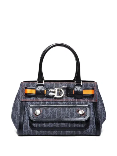 Pre-owned Dior 2000-2010s Trotter Flight Handbag In Blue