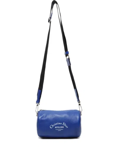 Pre-owned Dior 2000-2015 Cylindrical Leather Crossbody Bag In Blue