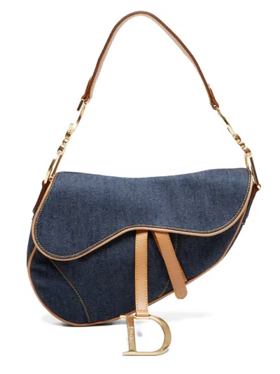 Pre-owned Dior 2000-2015s Denim Saddle Bag In Blue
