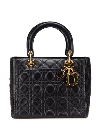 Pre-owned Dior 2000-2025 Medium Lambskin Cannage Lady  Satchel