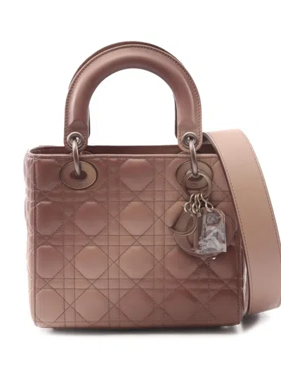 Pre-owned Dior 2000-2025 Small Ombre Lambskin Cannage Lady  Satchel
