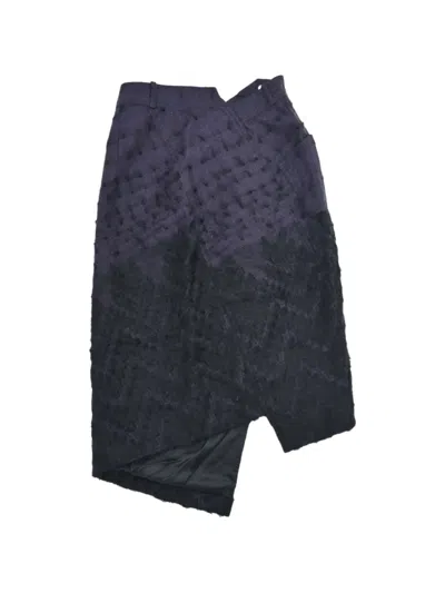 Pre-owned Dior 2000 Asymmetric Wool-blend Mini Skirt In Purple