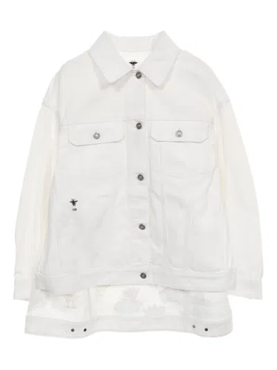 Pre-owned Dior 2000 Bee-embroidered Jacket In White