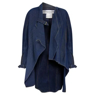 Pre-owned Dior 2000 Christian  Waterfall Denim Coat In Black